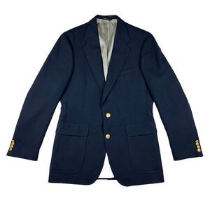 VTG Men's Nordstrom Blazer Sport Coat Navy Blue Gold Royal Marines Buttons 40L